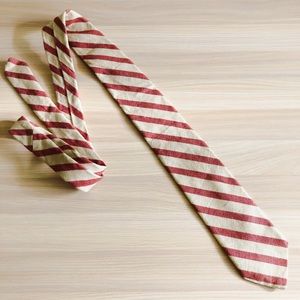 Vintage LANVIN Striped Linen Tie 👔 60s Deadstock